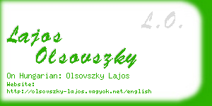 lajos olsovszky business card